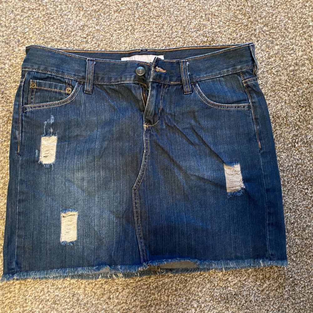 Distressed Jean Skirt
